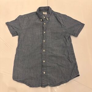 JCREW BOYS SHORT SLEEVE CHAMBRAY BUTTON DOWN SHIRT SIZE 14